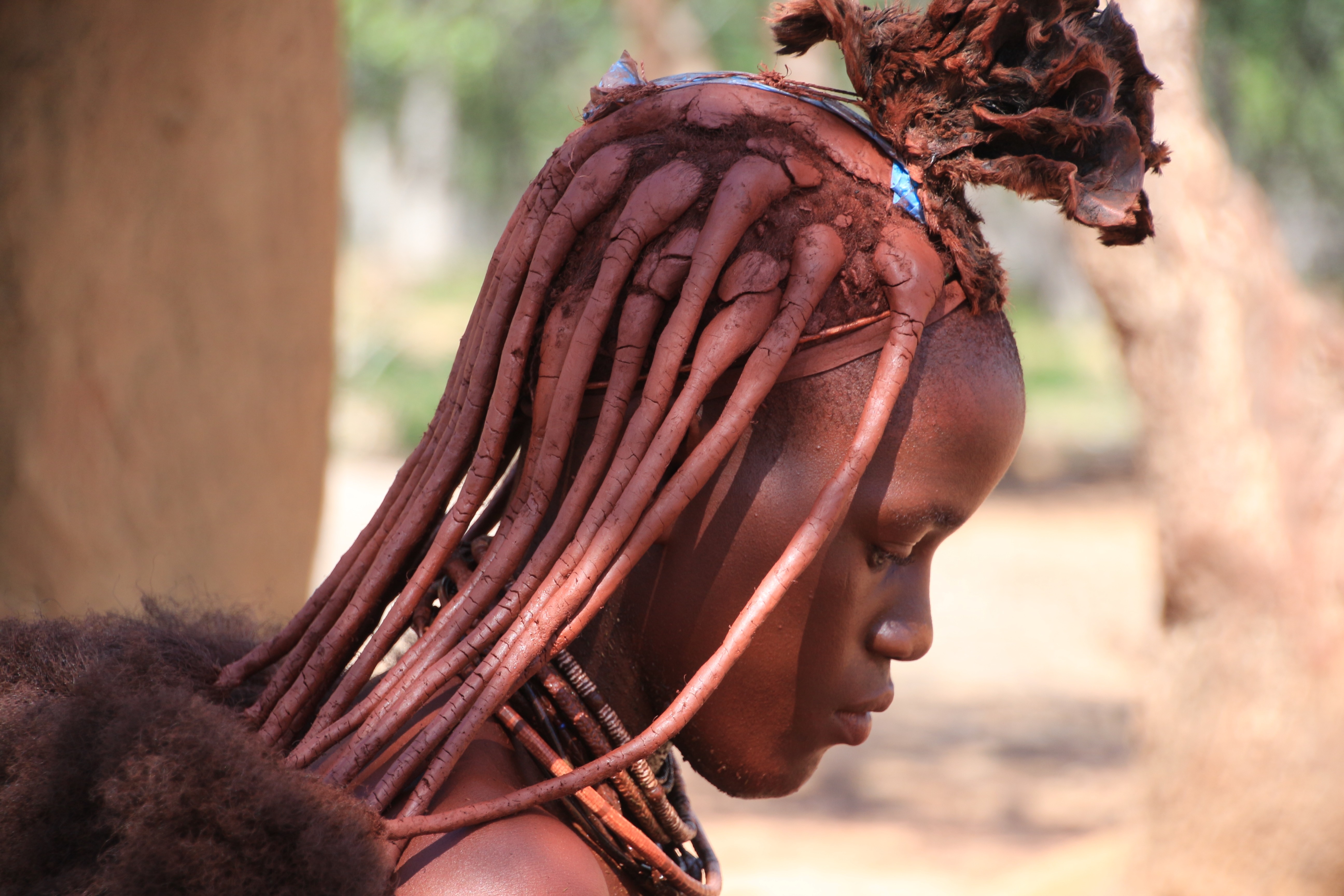 Africa, Himba, Namibia, Frai, Indigenous, headshot, side view