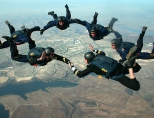 men's black parachute backpack thumbnail