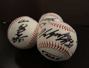 three autographed baseball balls thumbnail