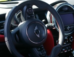 black mini cooper steering wheel thumbnail