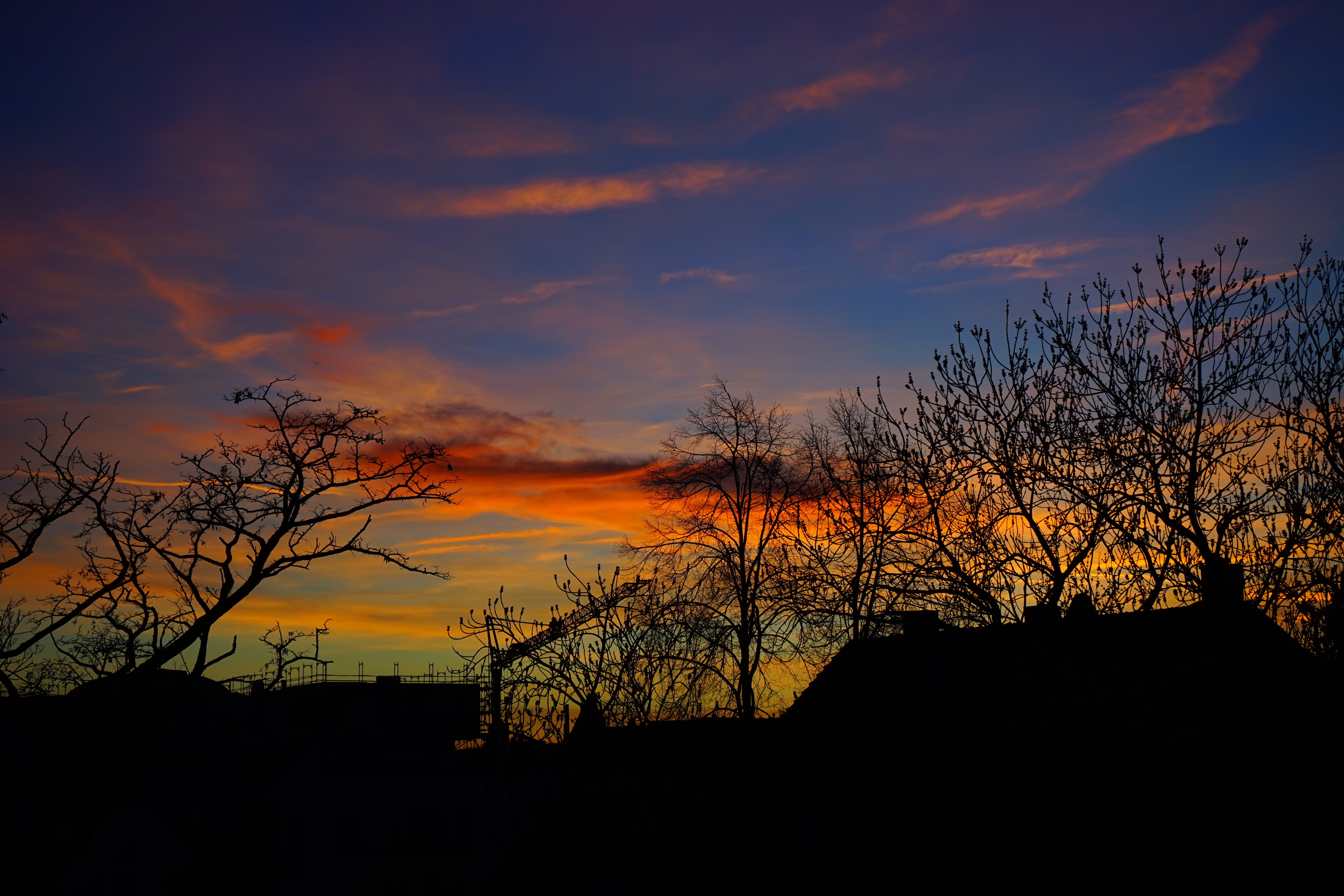 Sky, Sunset, Pastellfarben, Evening Hour, silhouette, sunset