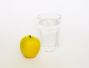 clear drinking glass yellow peach fruit thumbnail