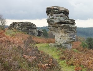 North Yorkshire, Rocks, Moorland, cloud - sky, grass thumbnail