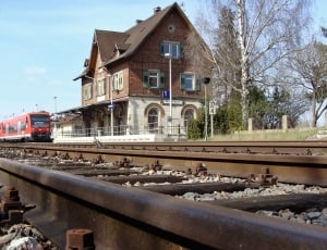 Railway Station, Hermaringen, With, railroad track, rail transportation thumbnail