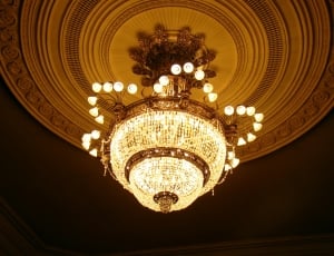brass and white chandelier thumbnail