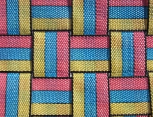 pink blue and yellow textile thumbnail