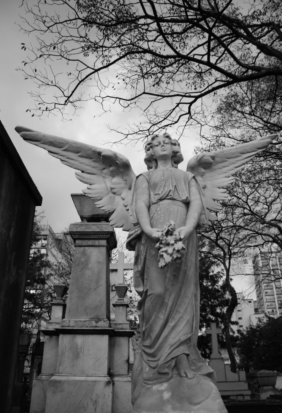 angel woman concrete statue preview