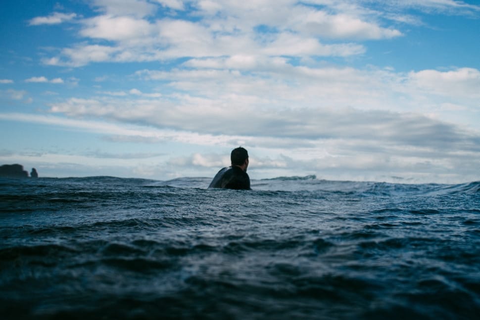 photo of a man in black wetsuit in body of water preview