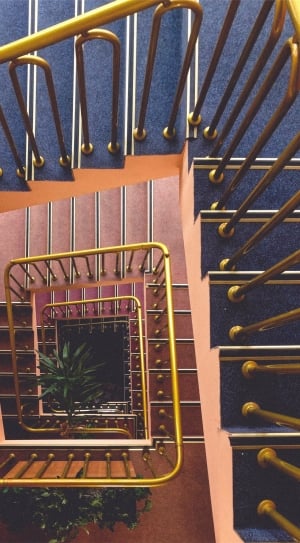 brown steel spiral stair rail thumbnail
