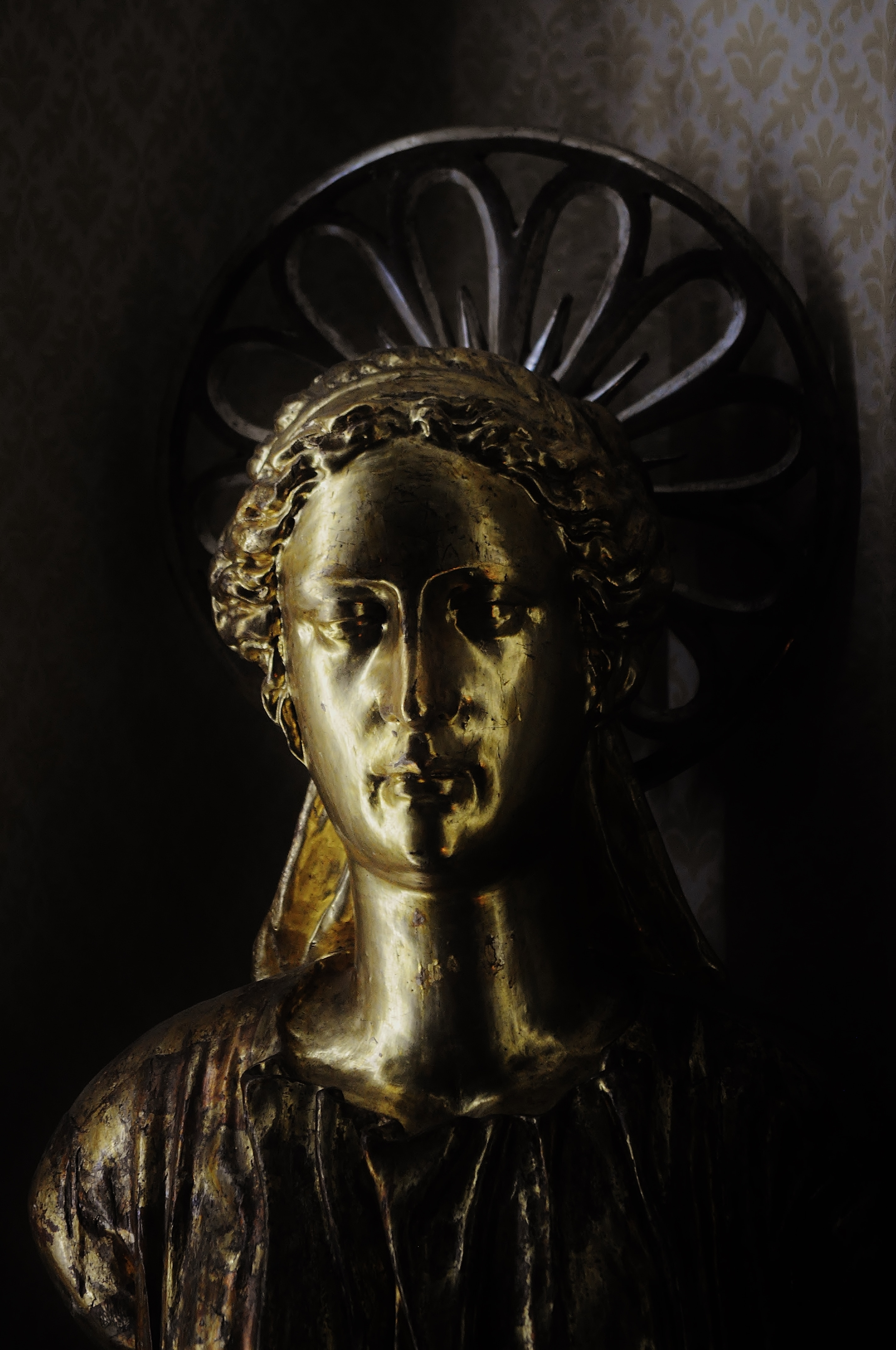 woman brass statue