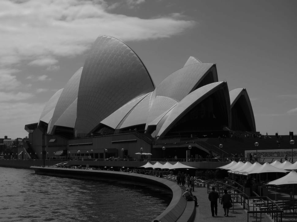 grayscale photography of australia opera house preview