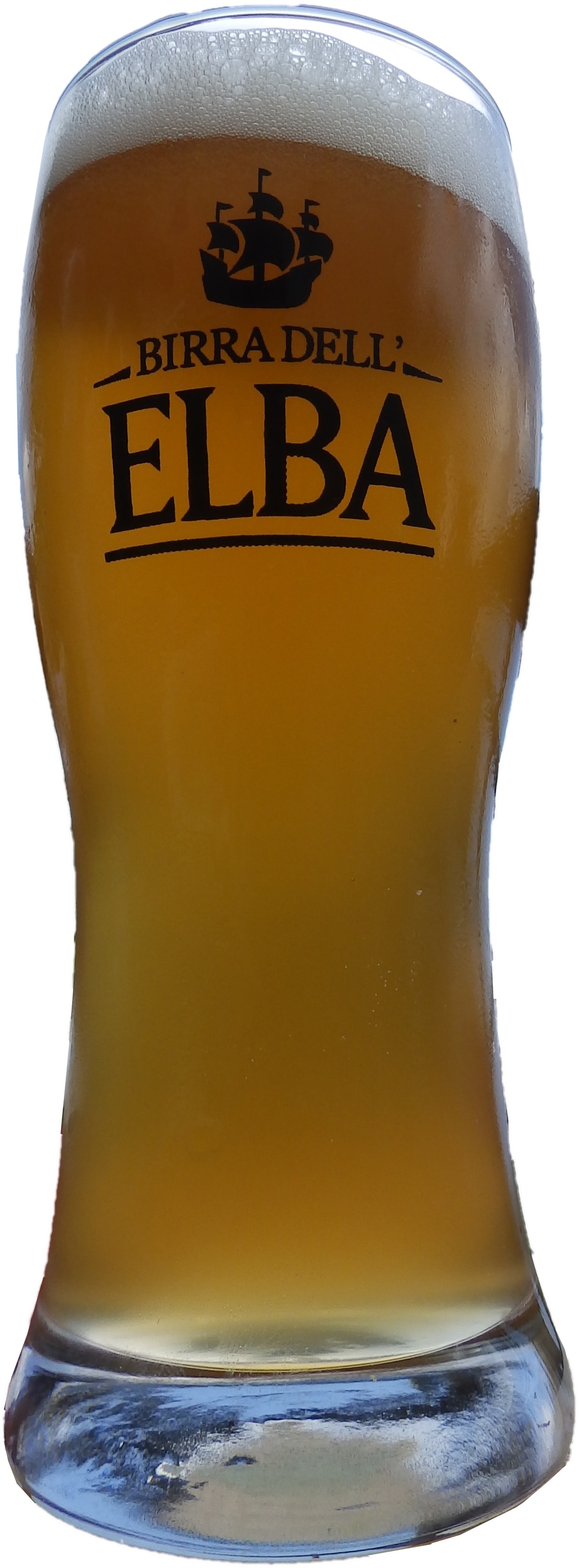 clear birra dell elba drinking glass
