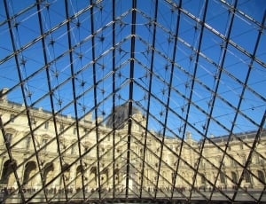 Louvre, Pyramid, Paris, Museum, France, blue, built structure thumbnail