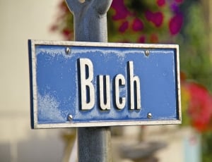 blue and white Buch street signage thumbnail