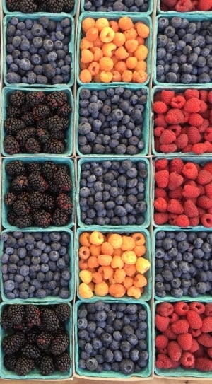 variety of berries on organizer rack thumbnail