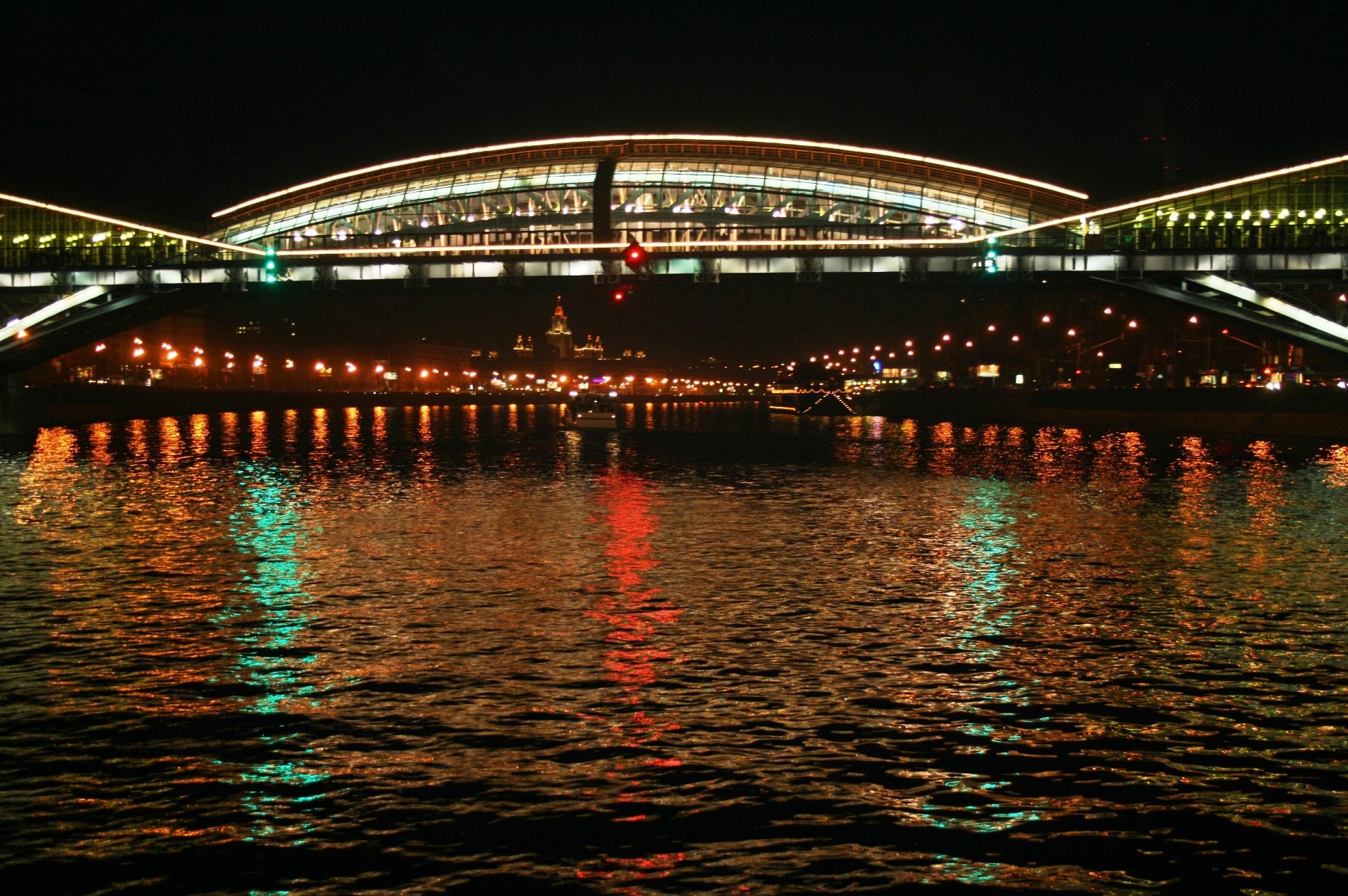 illuminated bridge