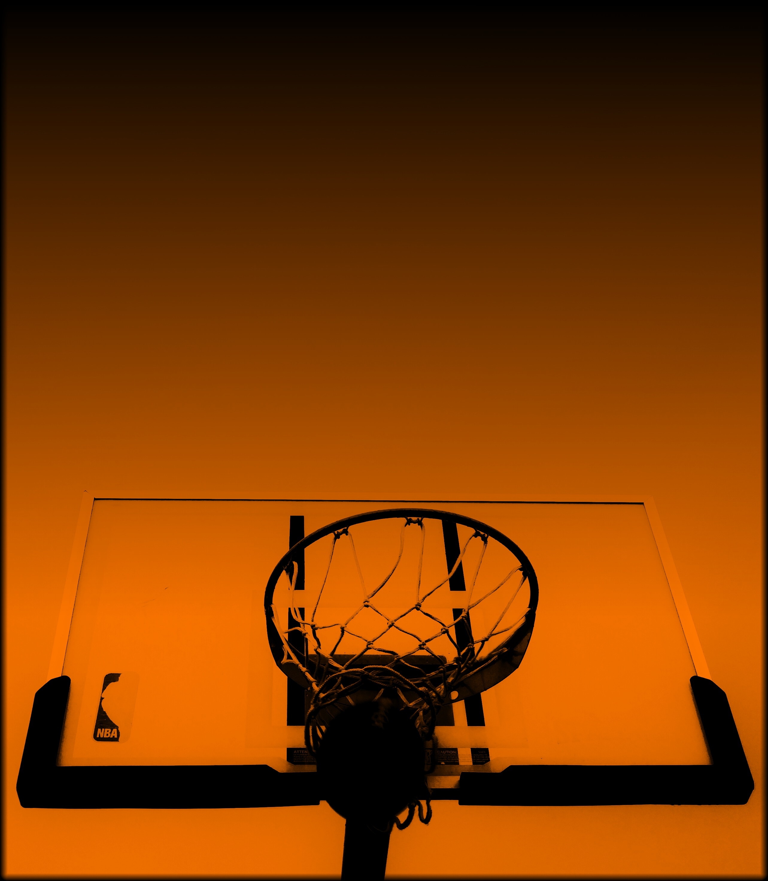 black and white basketball hoop