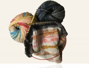 black and brown knit textile thumbnail