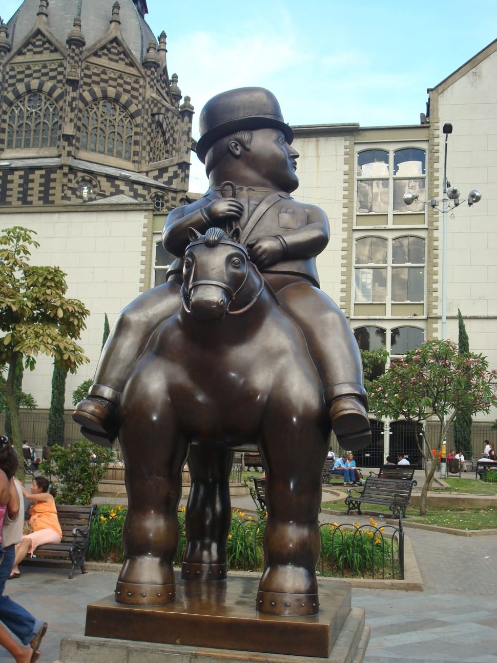 man riding on horse brown statuette preview