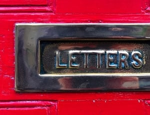 silver Letters Emblem with red wooden frame thumbnail