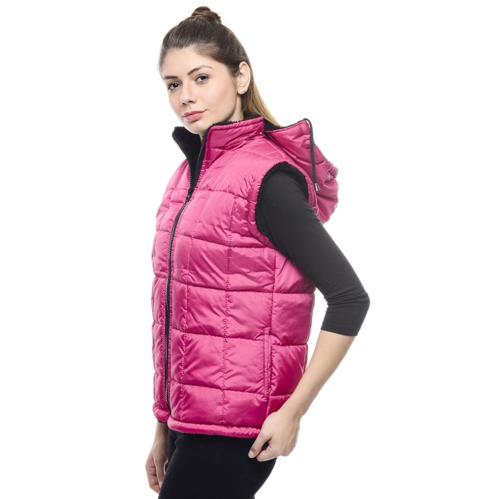 girl's pink down vest preview