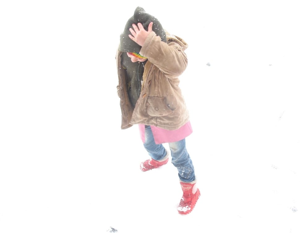 Student, Girl, Cold, Child, Winter, Snow, full length, one person preview