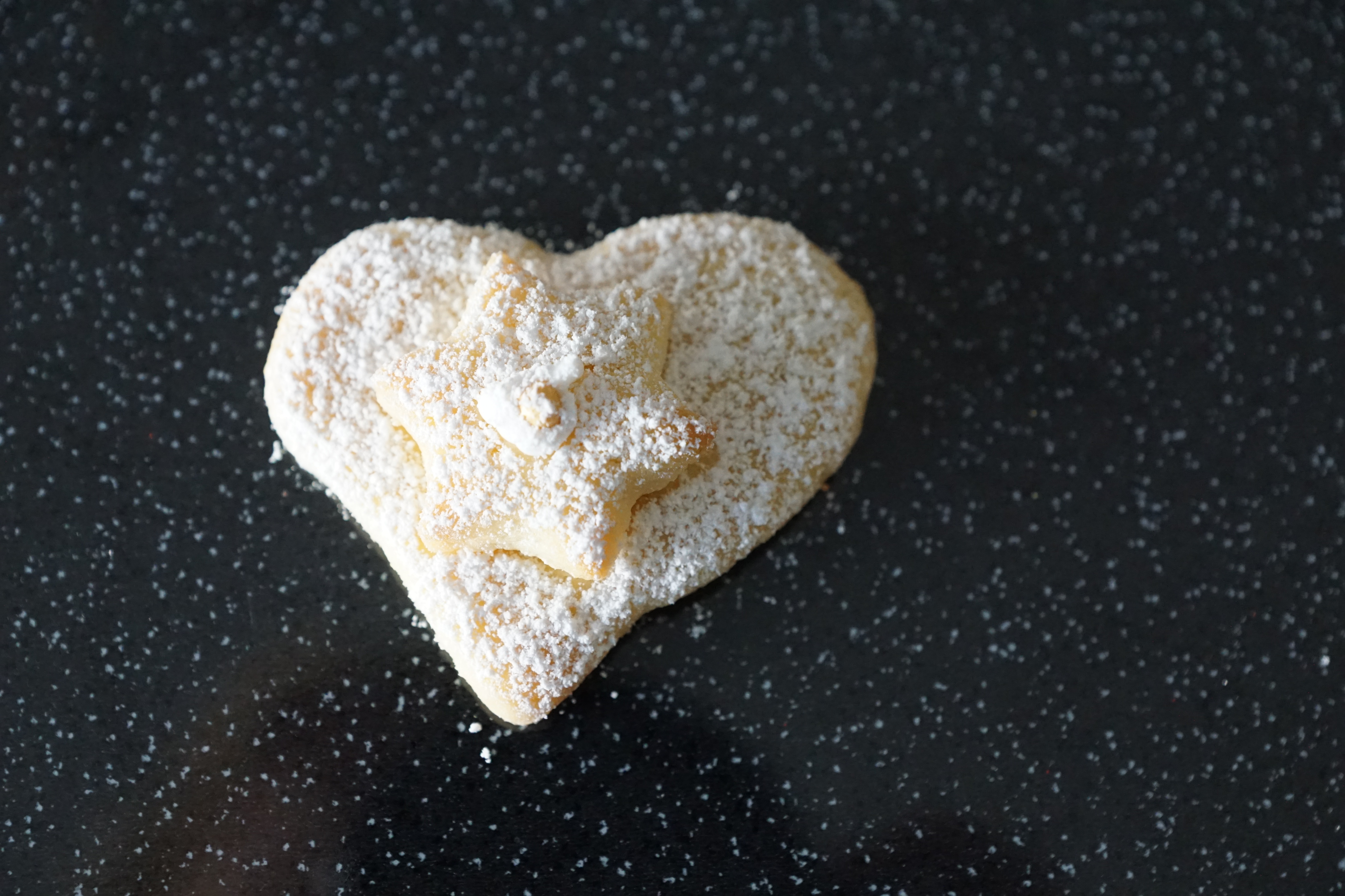 white heart shaped dough
