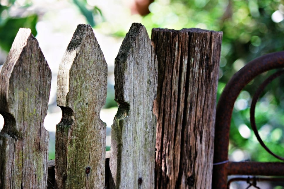 close view of brown wooden fence preview