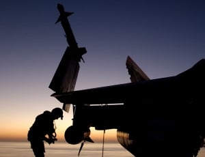 silhouette of fighter plane and pilot thumbnail