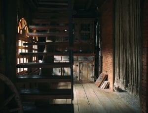 brown wooden stairs thumbnail