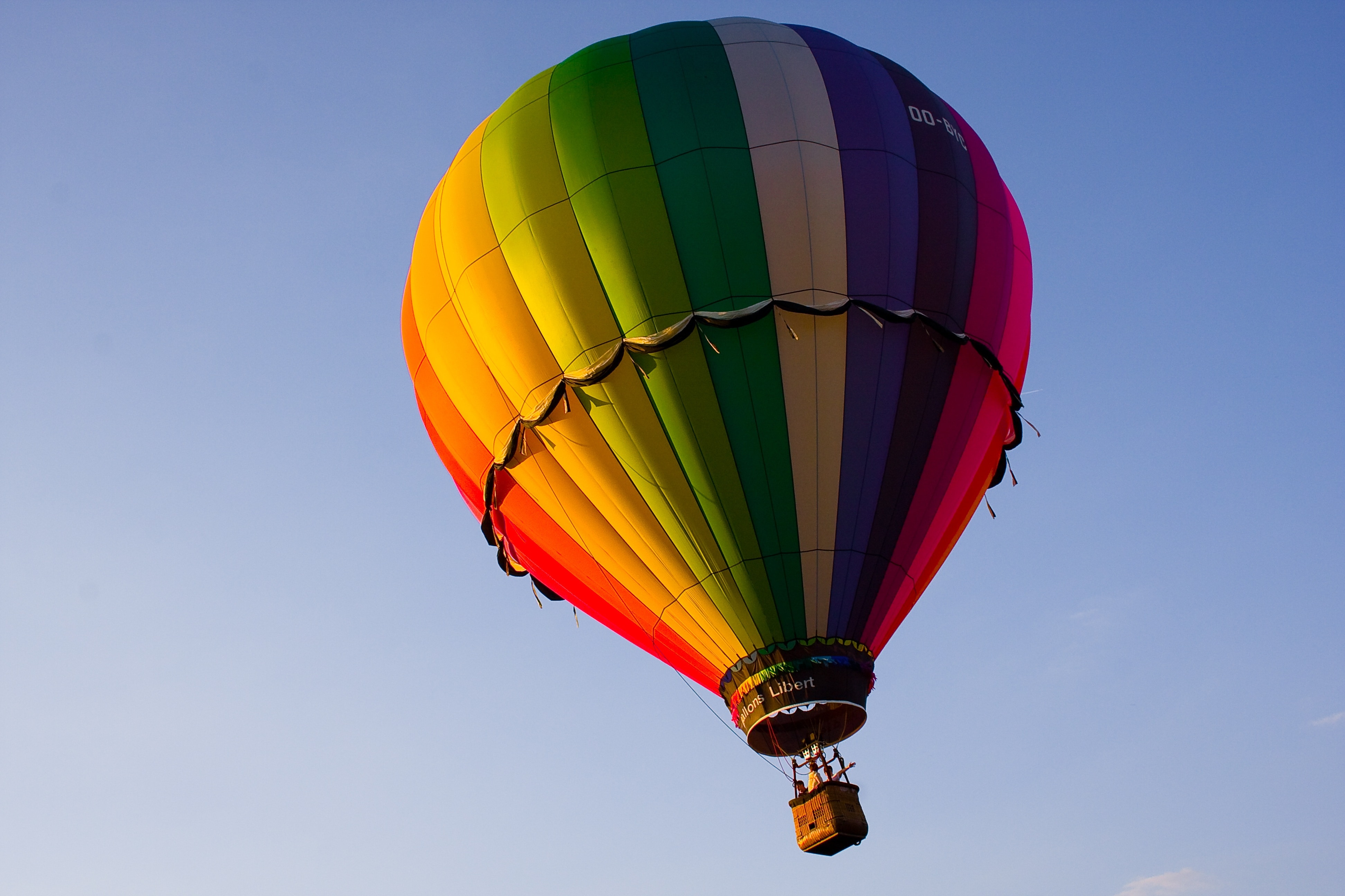 rainbow color hot air balloon