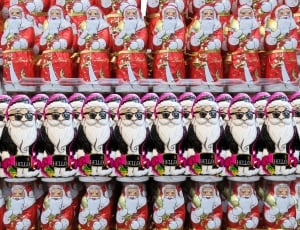 Christmas, Santa Claus, Nicholas, in a row, large group of objects thumbnail
