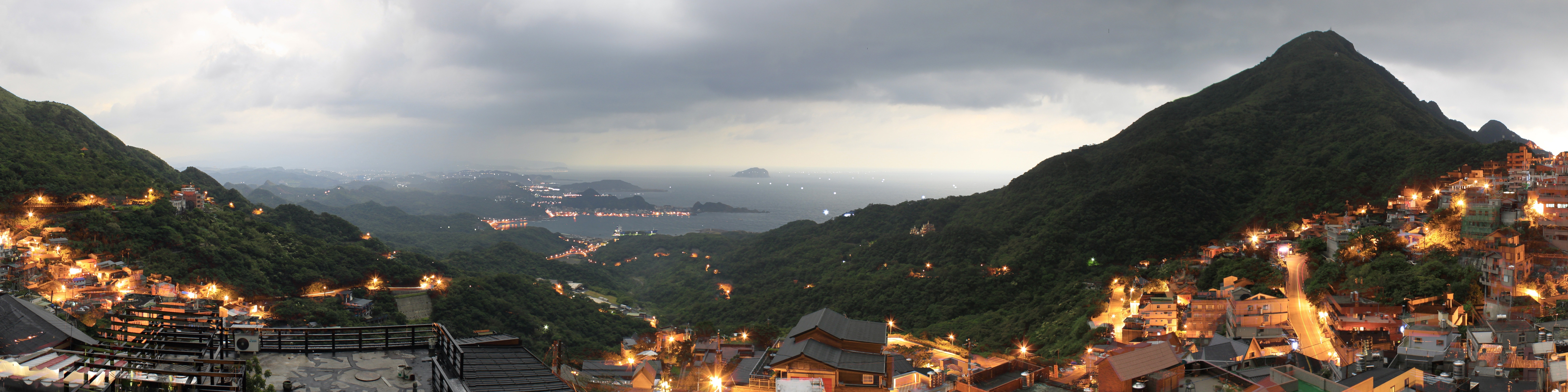 Landscape, Night Light, Building, Taiwan, building exterior, mountain