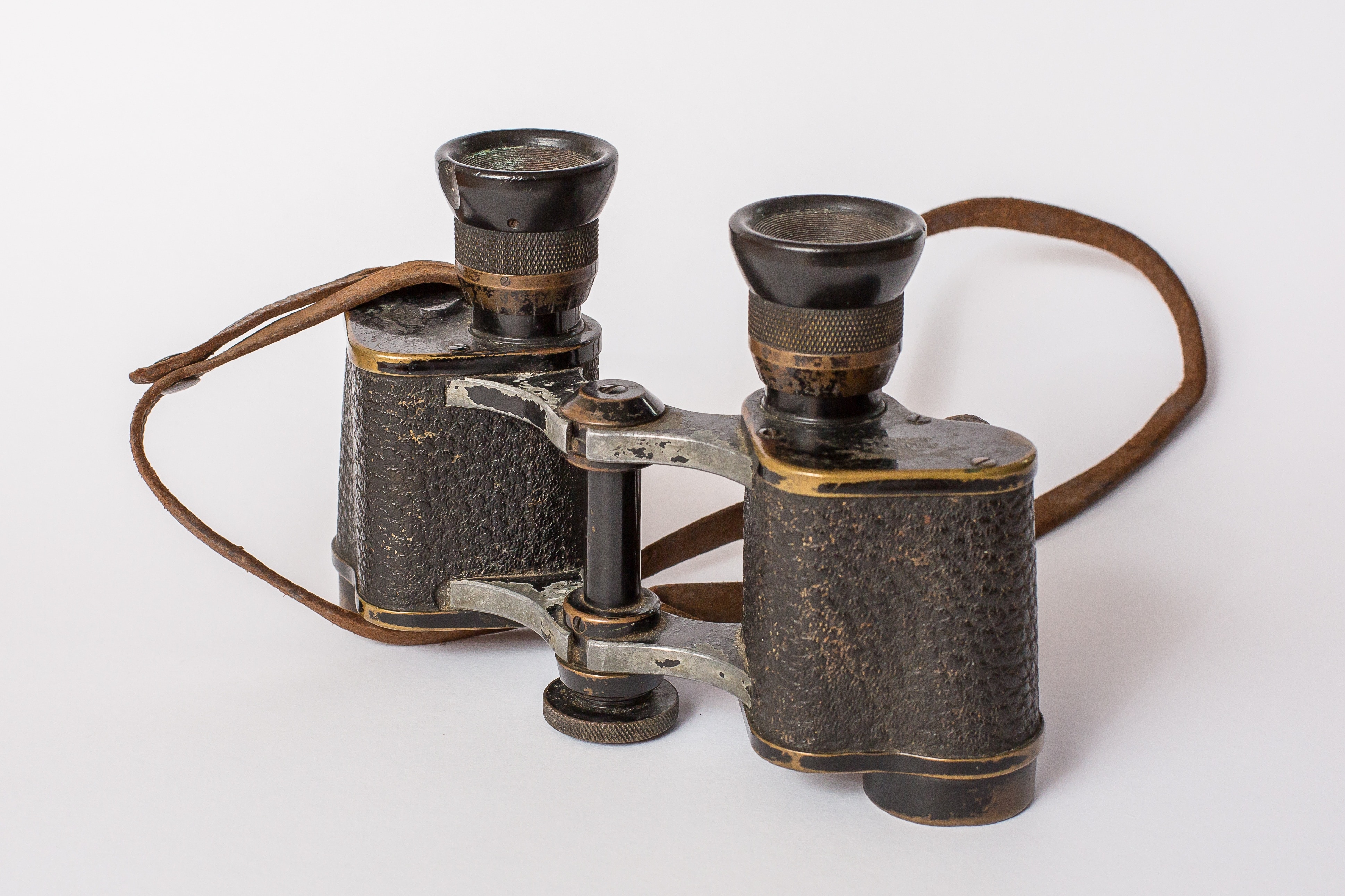 black and brown vintage binocular