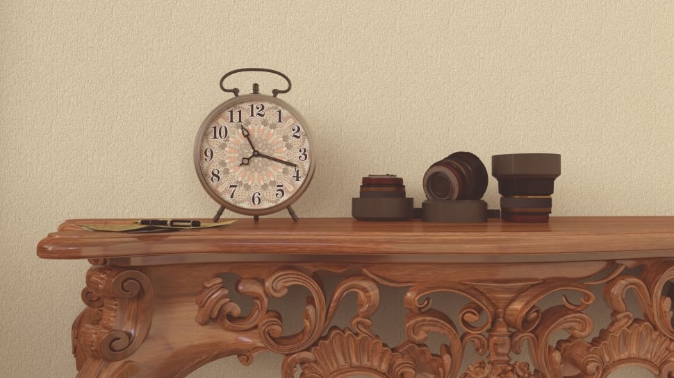 brown round clock preview