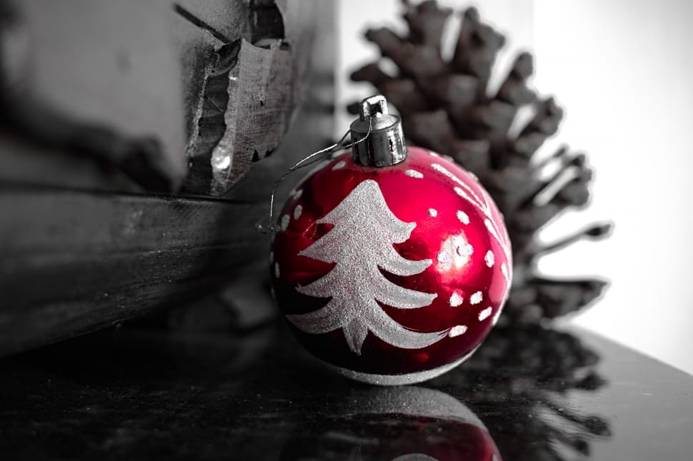 red and silver santa claus bauble preview
