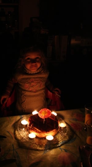 Flame, Candle, Birthday, table, dark thumbnail