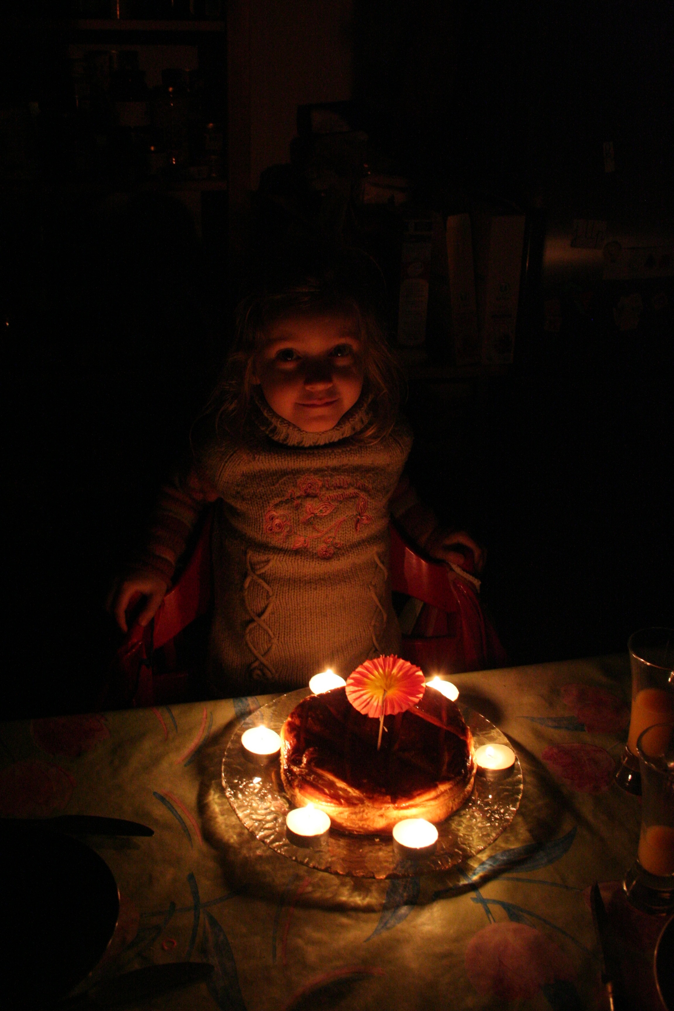 Flame, Candle, Birthday, table, dark