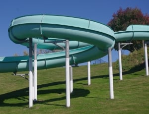 Water Slide, Slide, Amusement, Water, green color, swimming pool thumbnail