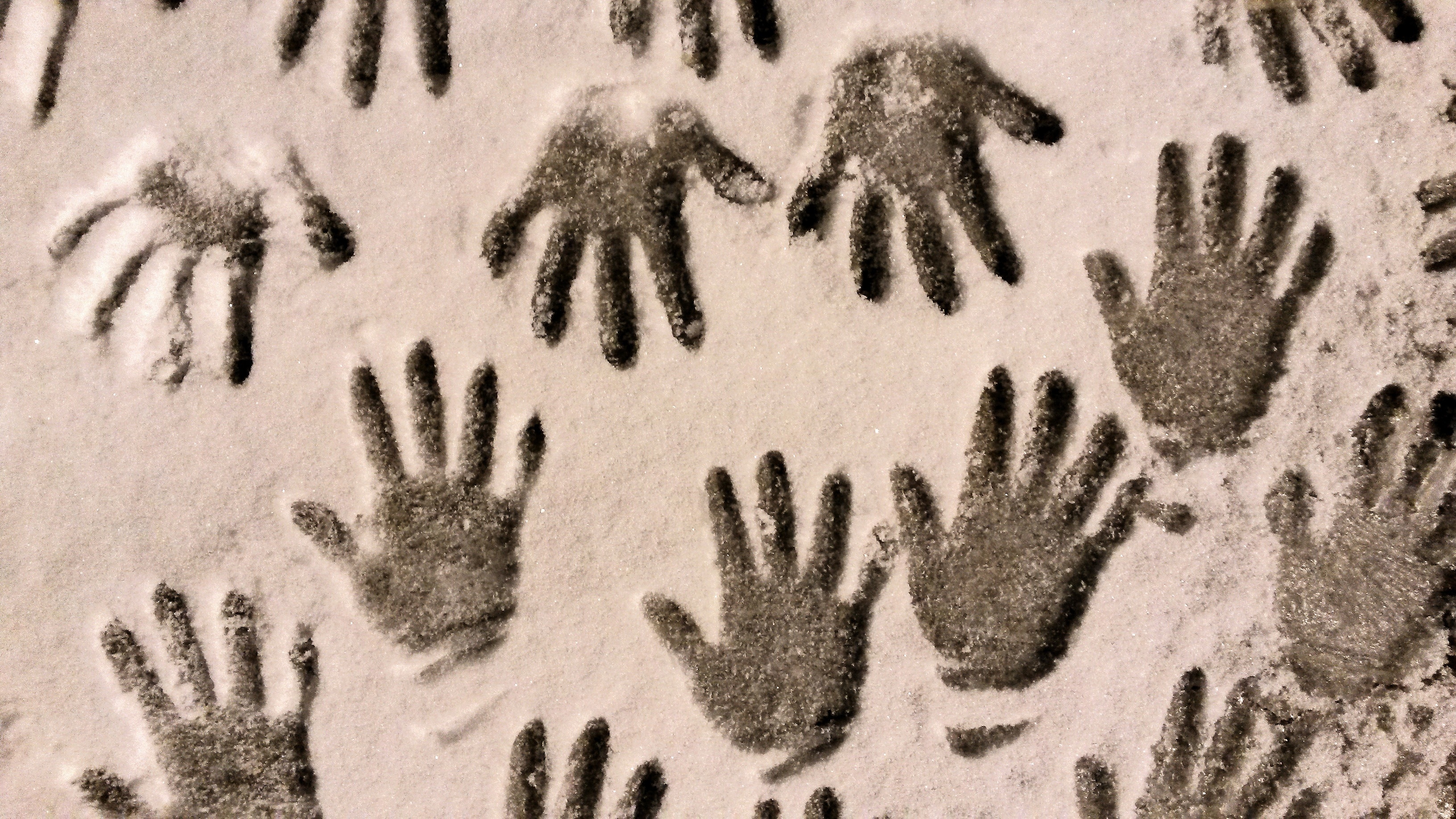 Season, Children, Snow, Hands, Winter, snow, black color