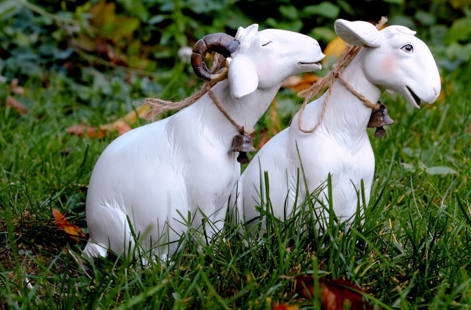 2 goats ceramic statuettes preview