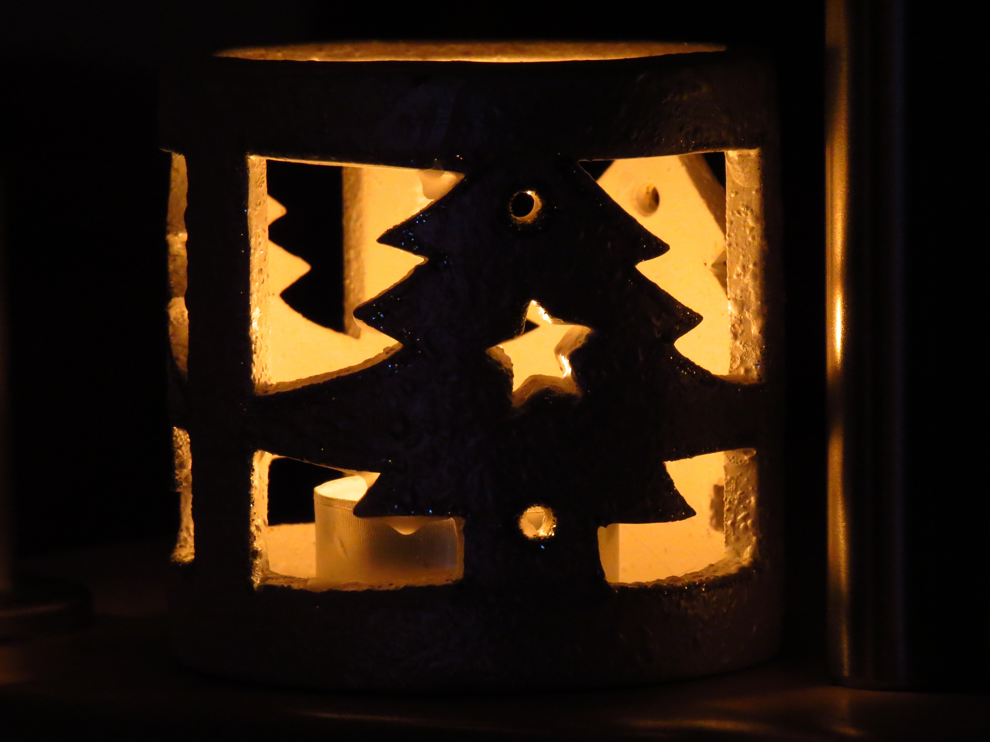 Windlight, Christmas Tree, Christmas, illuminated, night