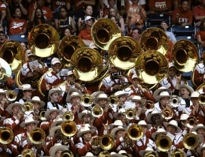 Band, College Band, Brass, Brass Band, large group of people, high angle view thumbnail