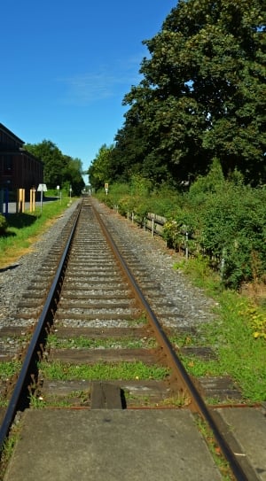 brown steel train rails thumbnail