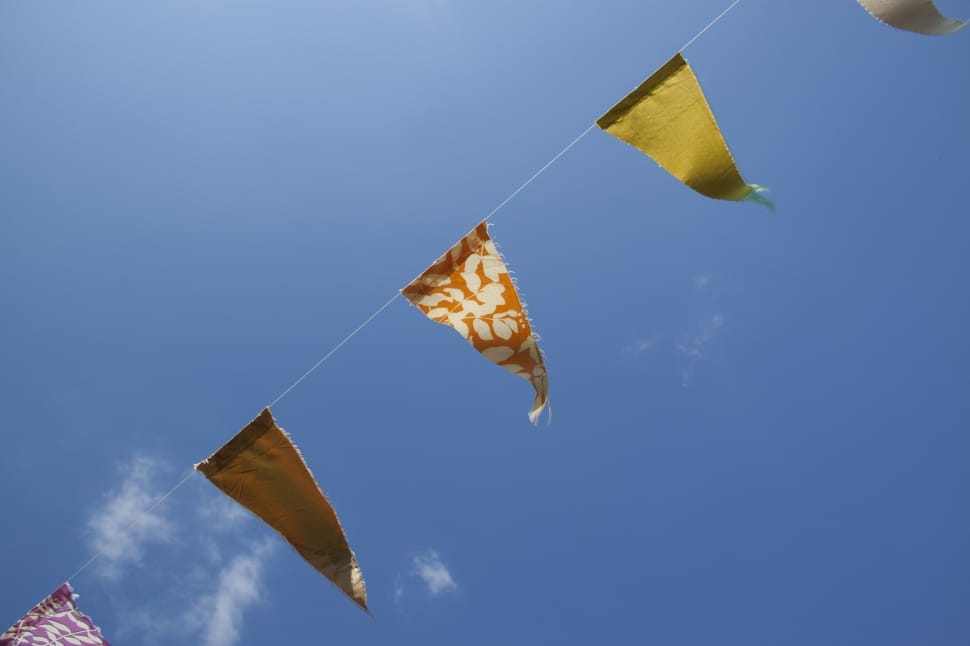 orange and white pennant flags preview