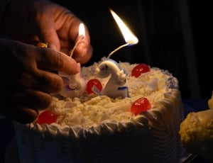 Congratulations, Candles, Birthday, Cake, food, human hand thumbnail