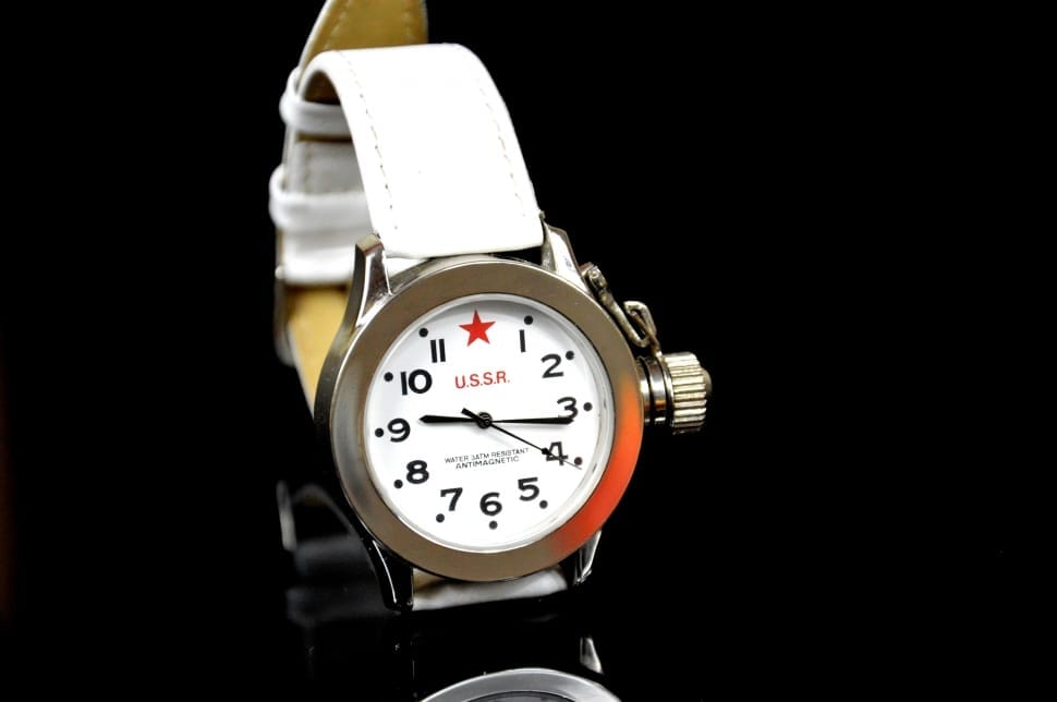 ussr white leather watch preview