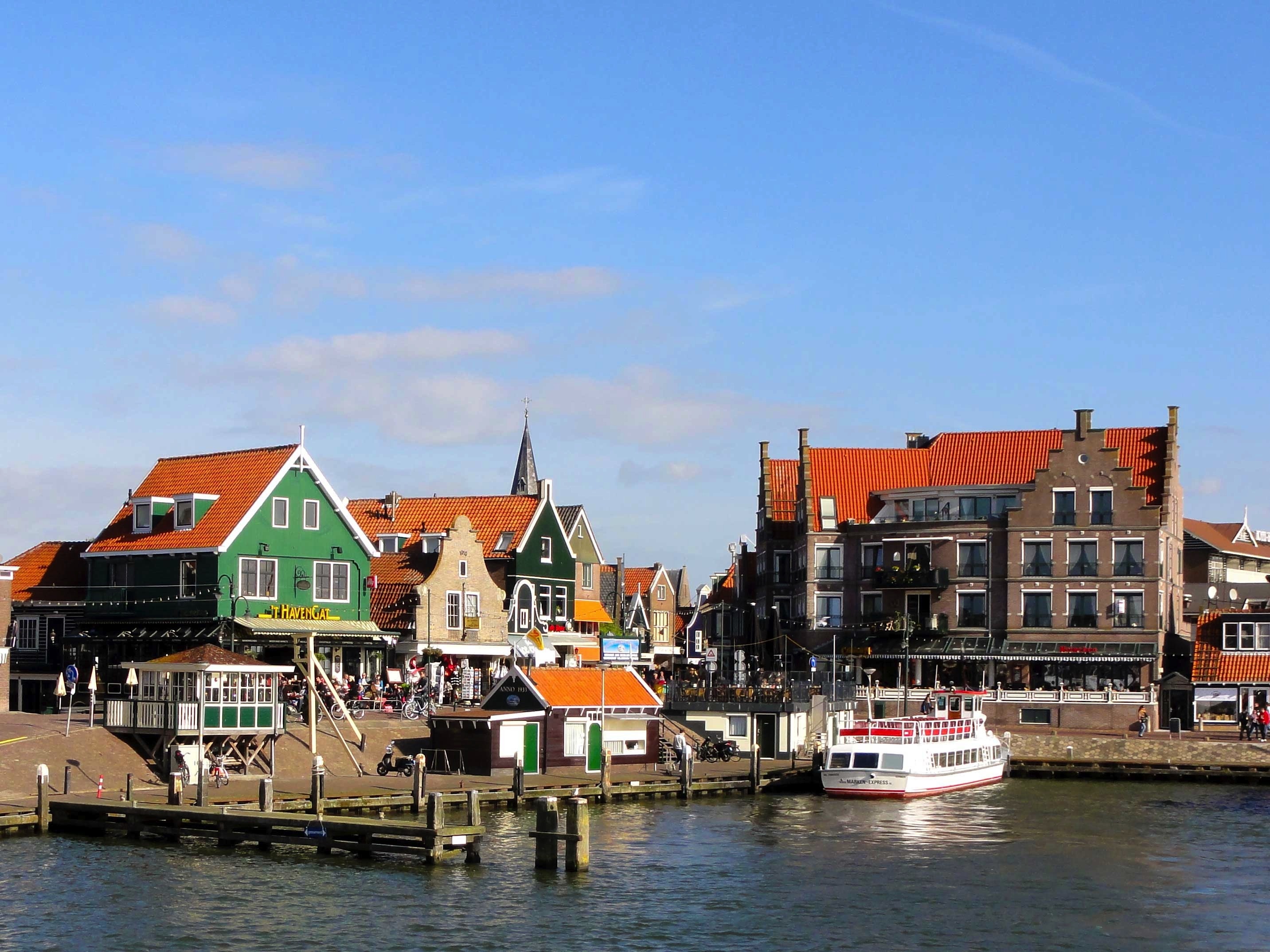 Clouds, Sky, Boats, Netherlands, Ships, building exterior, house