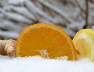 sliced orange fruit, lemon and ginger thumbnail