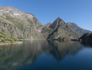 Lake, Reservoir, Water, Cold, Mountains, mountain, reflection thumbnail